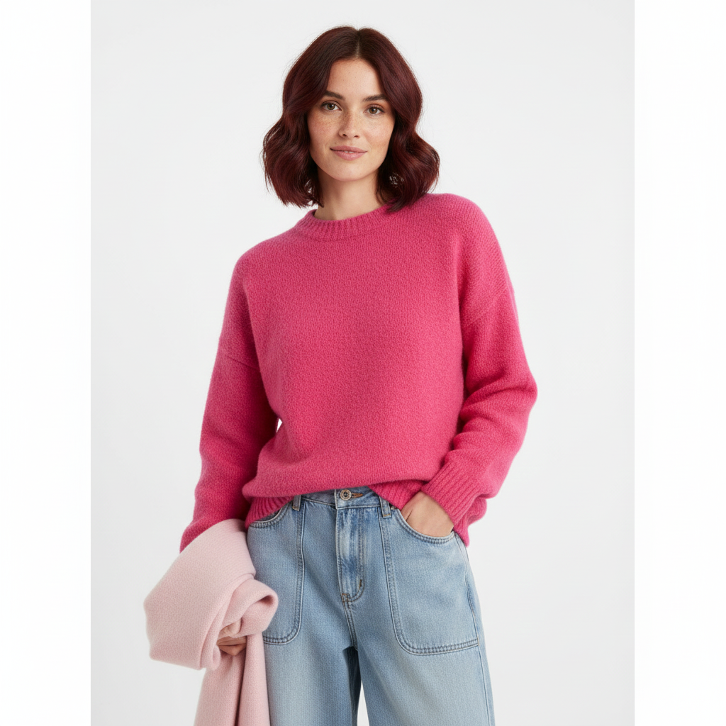 Emgie Oversize Dame Trøje – Ultra-Blød Strik, Afslappet Pasform & Elegant Stil