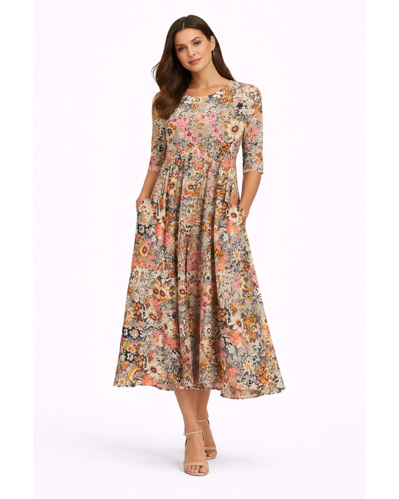 Floralyne Robe Longue Femme – Robe Fleurie Chic & Confortable avec Coupe Élégante Été