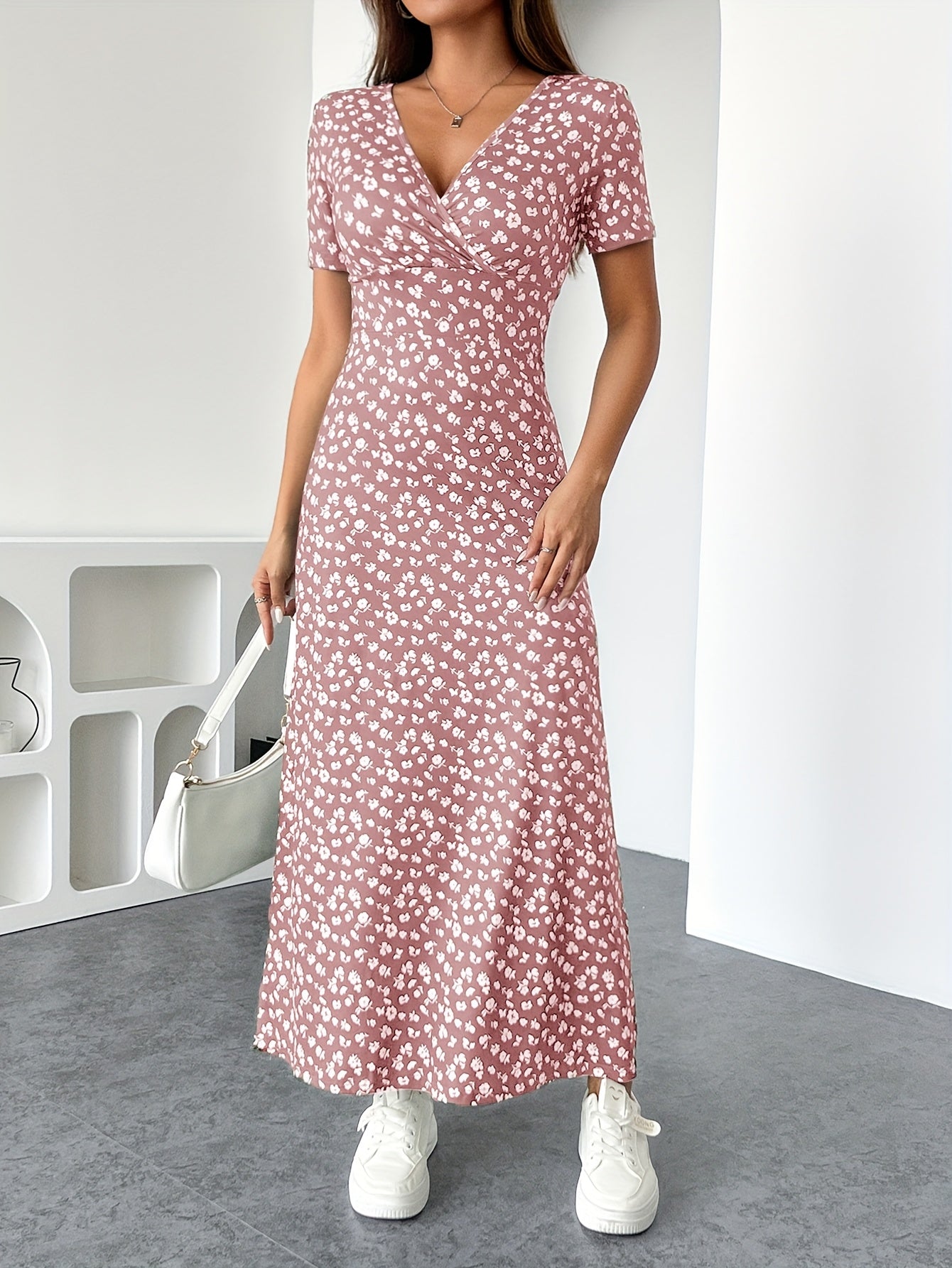 Florezia Robe Longue Femme – Robe d’Été Fleurie Chic et Fluide pour Élégance Féminine