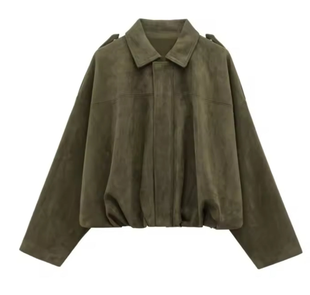 Elliana Veste Femme – Volná semišová bunda s praktickými kapsami na podzim/zimu