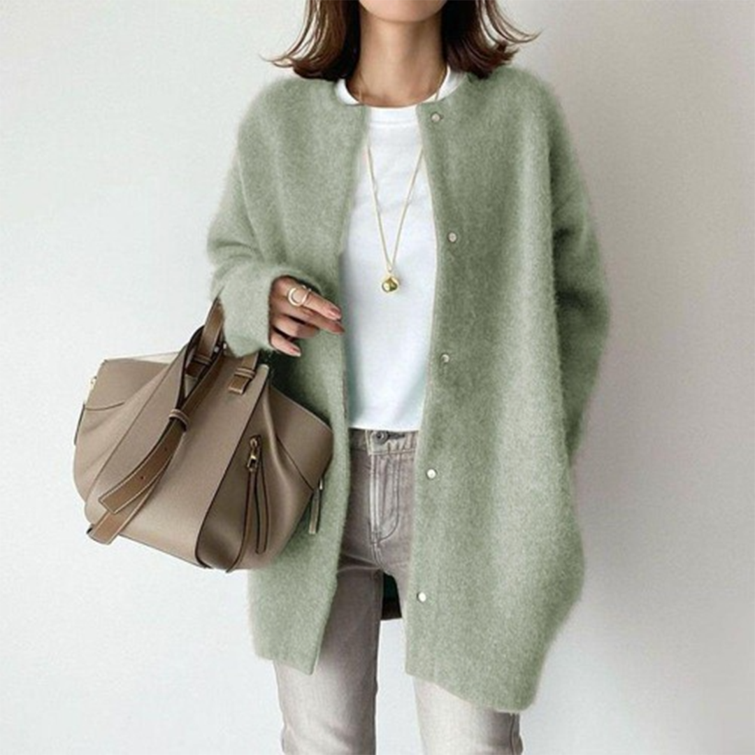 Amelia Gilet Femme Elegant – Cardigan Chic & Komfortabel i Højkvalitets Strik
