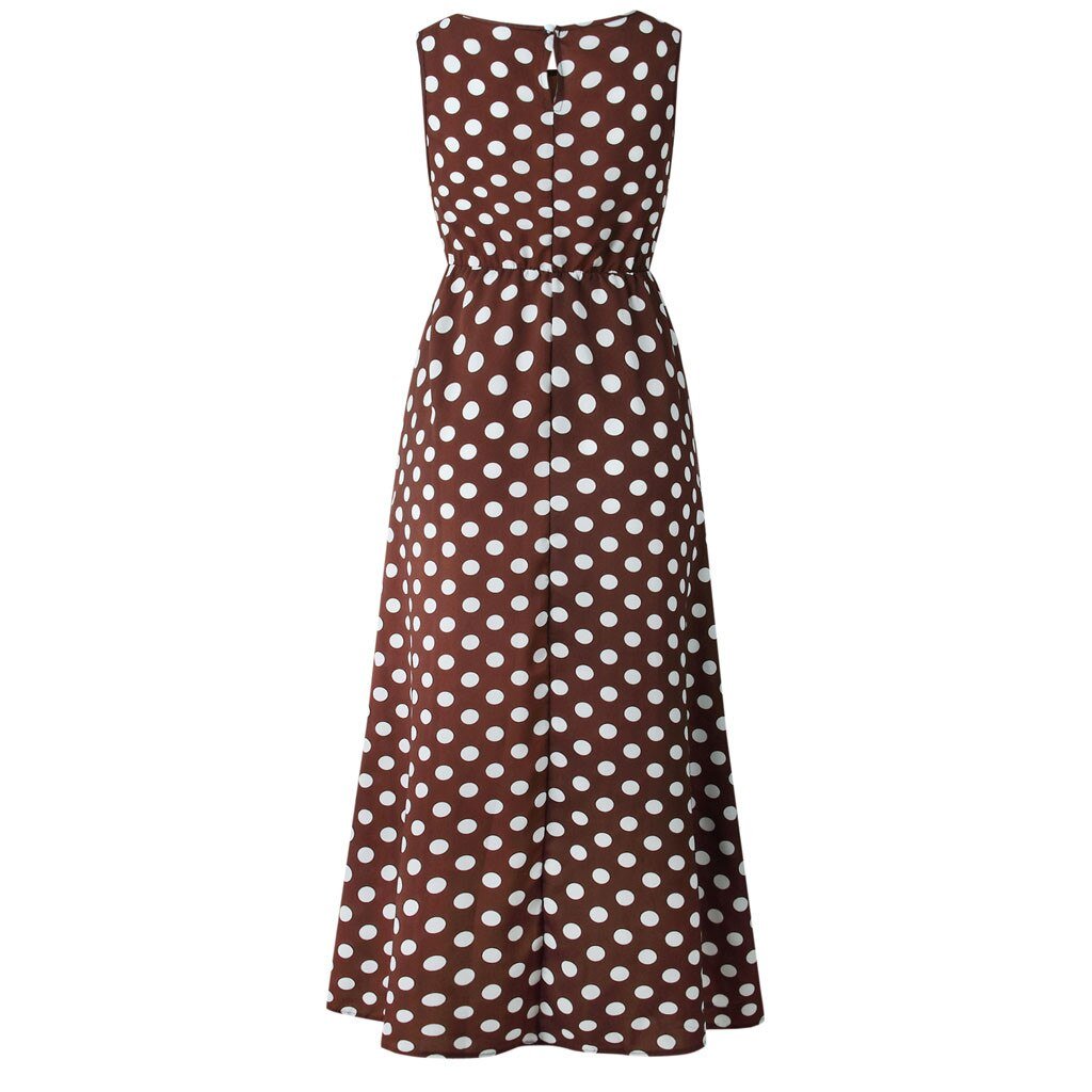 Elise Robe Maxi Femme – Einzigartiger Tupfenprint, Qualitätsstoff & Fließender Schnitt
