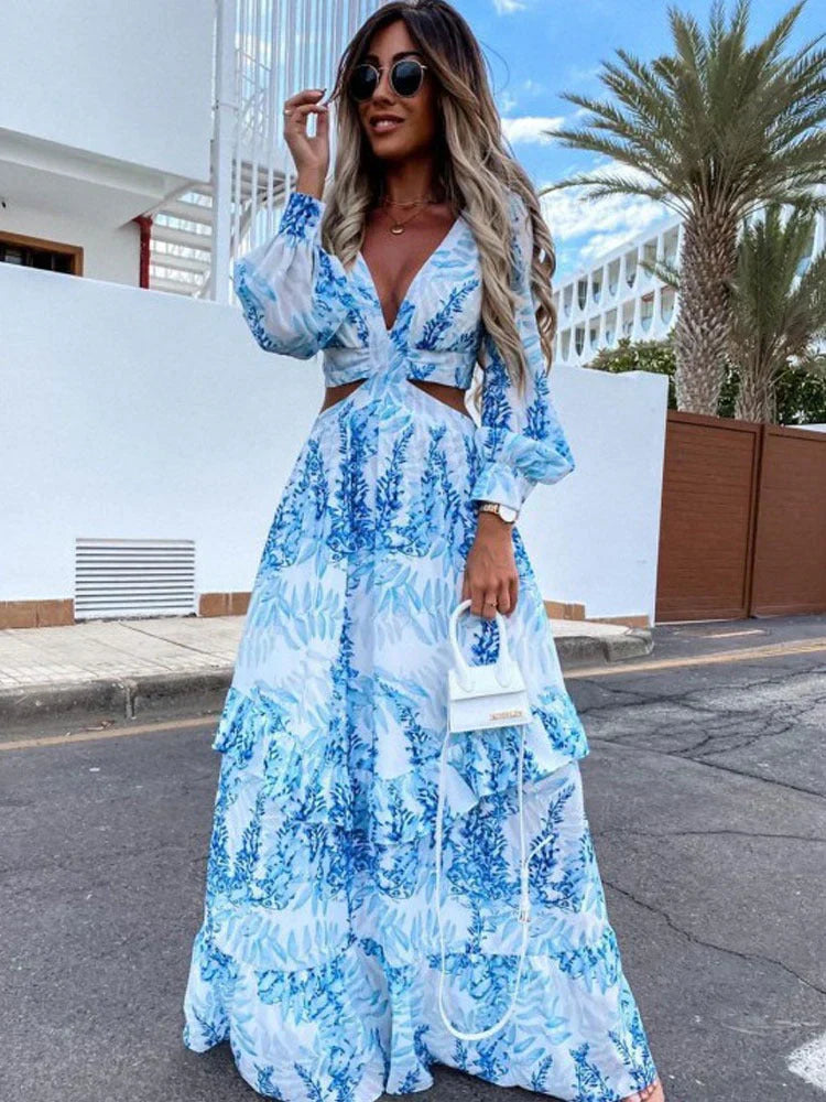 Harper Robe Longue Femme – Robe Élégante à Coupe Flatteuse au Design Intemporel