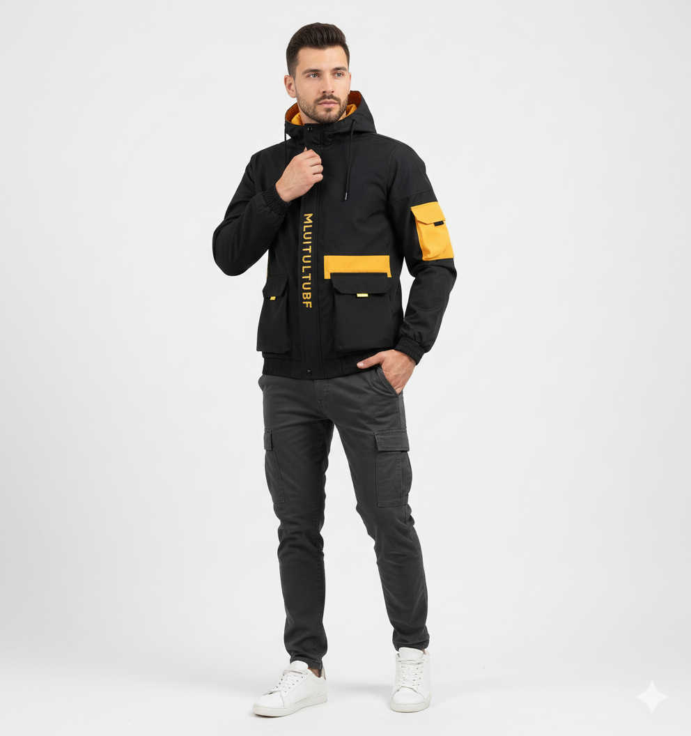 Heidee Чоловіча Легка Вітрозахисна Куртка – Прямий Крої з Капюшоном для Осені та Зими