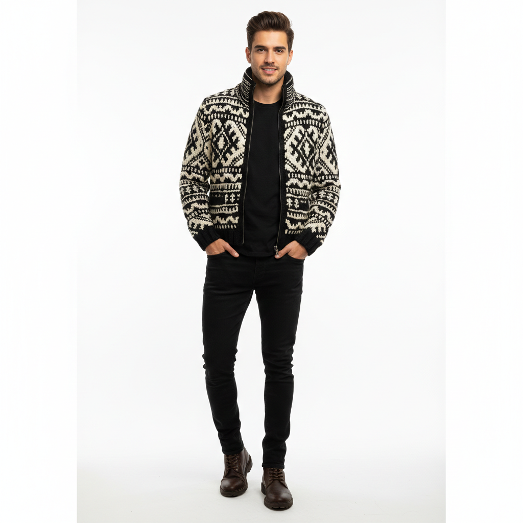 Camisola de Malha Dylan para Homem Casual – Quente, Confortável e Estilo Moderno