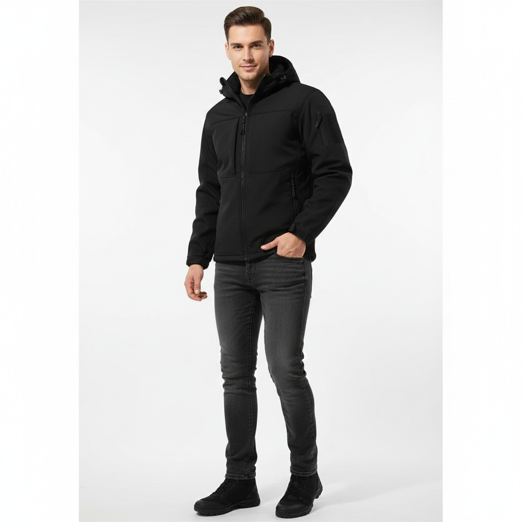 Max Men's Softshell Jacket with Hood – Functional Design & Stretchy Modern Fit