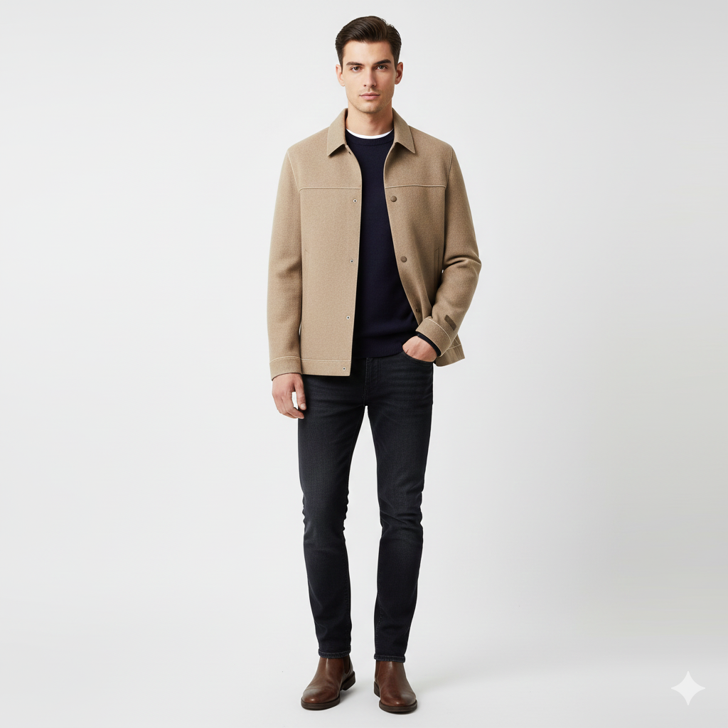Hudson Férfi Gyapjú Kabát Testhezálló – Modern Dizájn & Időtlen Elegancia