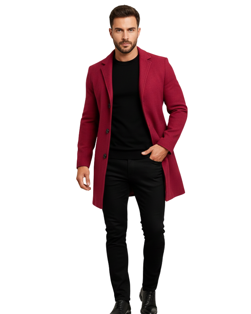 Ian Palton de iarnă pentru bărbați | Palton lung cu nasturi | Design rezistent la vânt și elegant