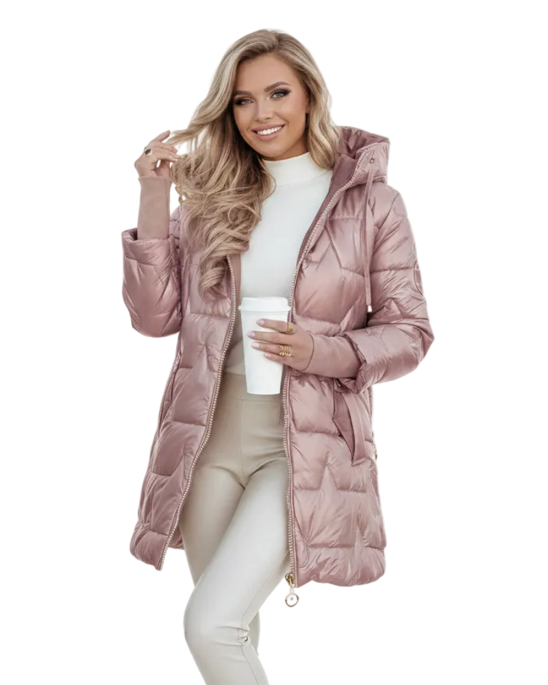 Charlie Geacă de Iarnă pentru Femei – Jachetă Elegantă cu Glugă, Buzunare și Închidere cu Nasturi