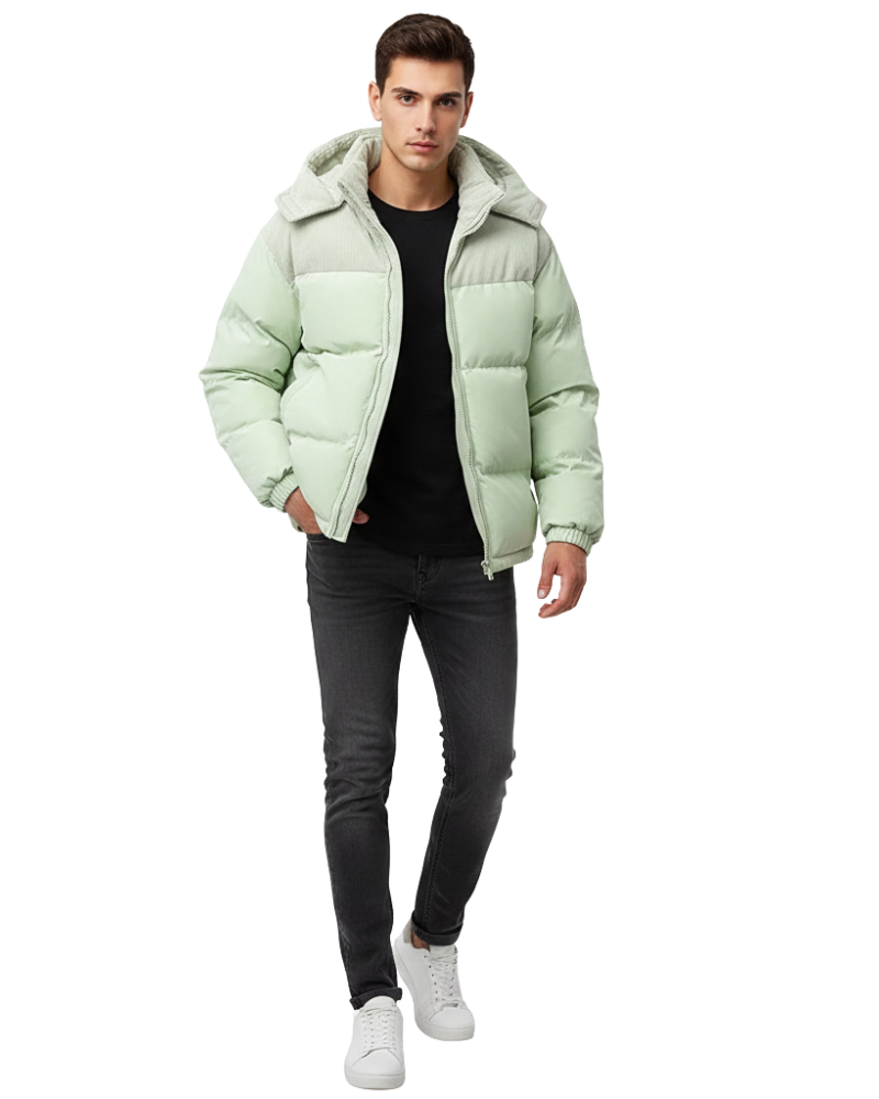 Johan Kurtka zimowa męska z kapturem – Pikowana, regularny krój, wiatrówka na jesień i zimę