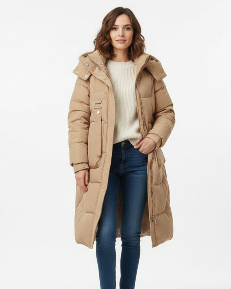 Diana Manteau Puffer Femme Long – Coupe Oversize, Capuche Chaude & Style Hiver