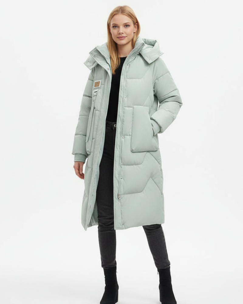 Diana Manteau Puffer Femme Long – Coupe Oversize, Capuche Chaude & Style Hiver