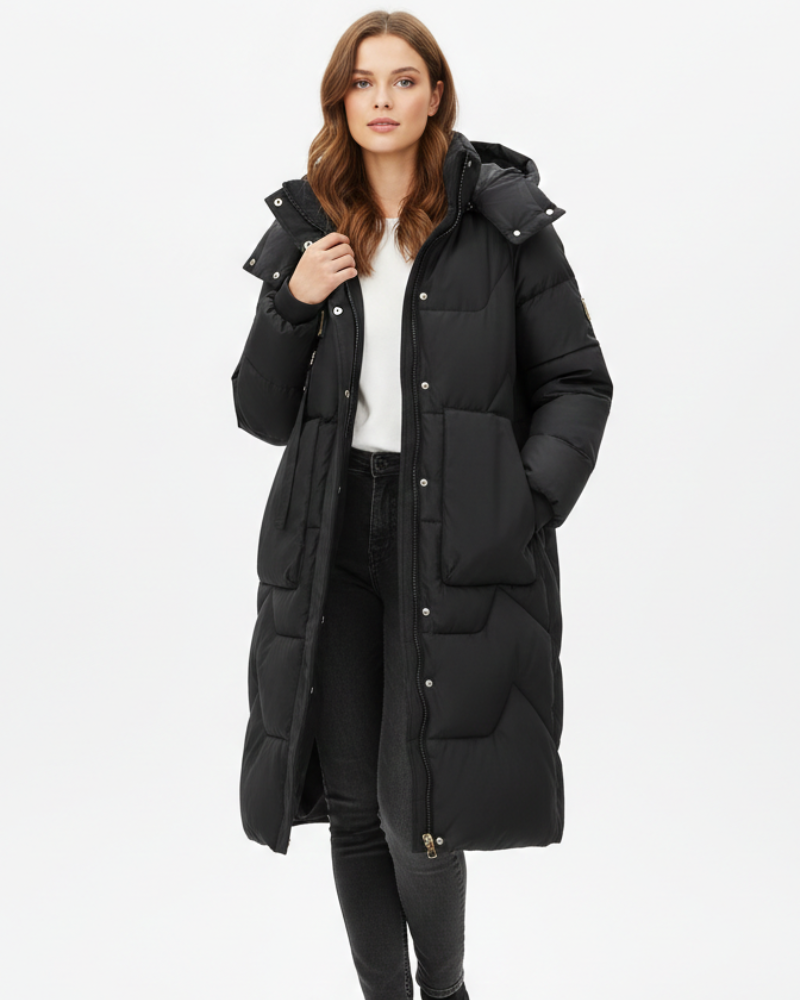 Diana Manteau Puffer Femme Long – Coupe Oversize, Capuche Chaude & Style Hiver