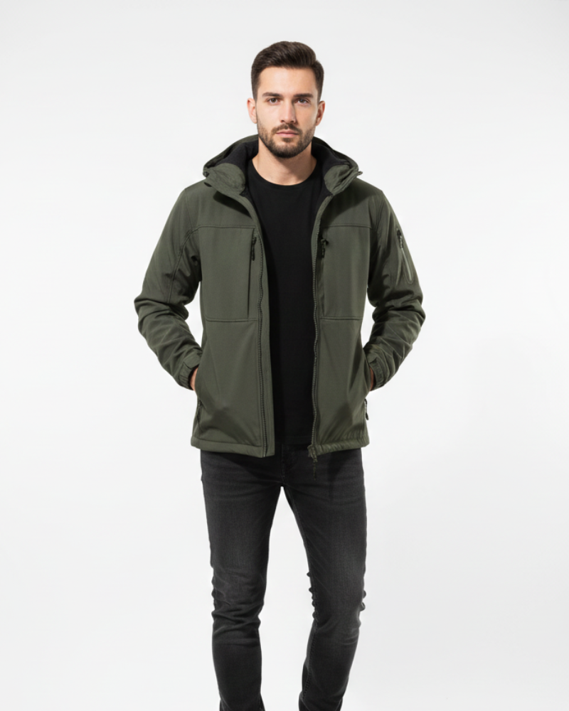 Hudson muška zimska jakna s kapuljačom – topla podstavljena jakna s patentnim zatvaračem