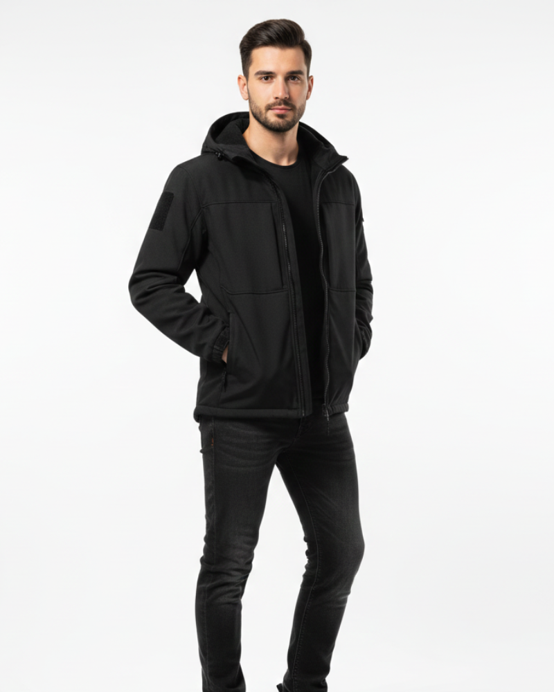 Hudson muška zimska jakna s kapuljačom – topla podstavljena jakna s patentnim zatvaračem