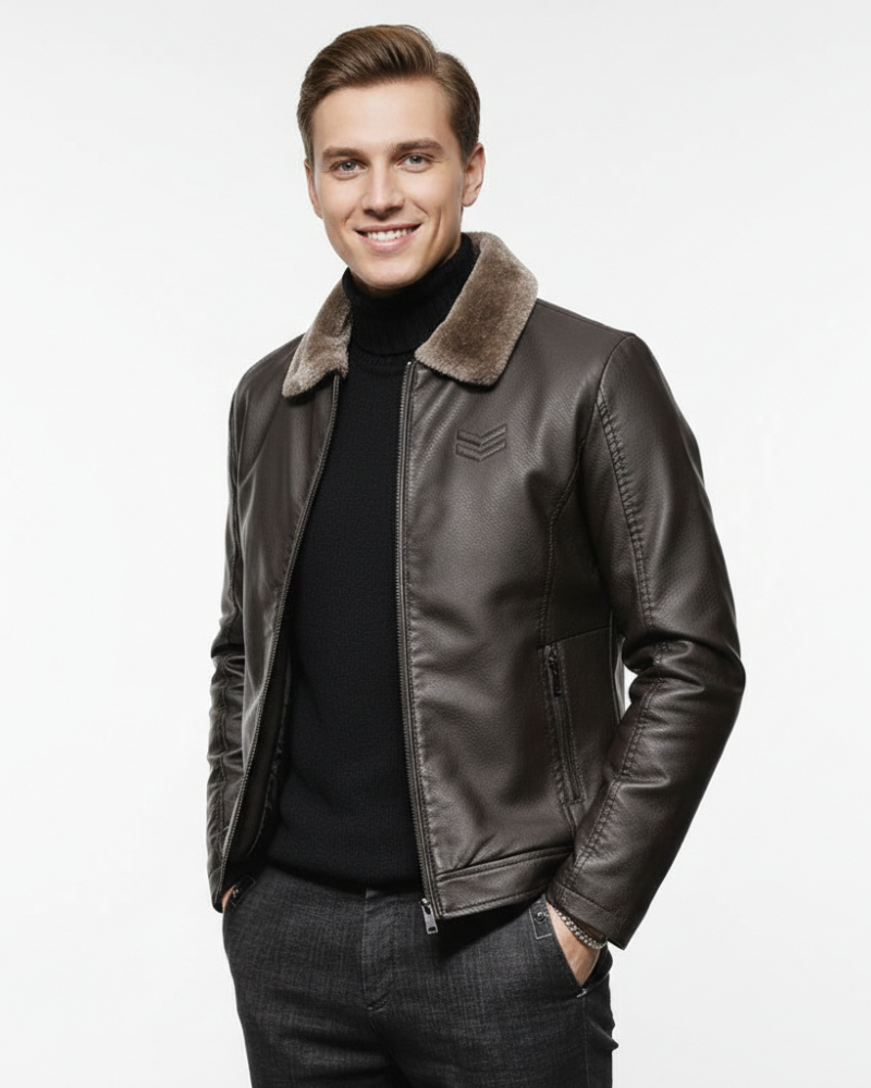 Jarlo Kurtka Skórzana Męska – Krój Klasyczny, Izolacja Termiczna i Ochrona Przed Wiatrem