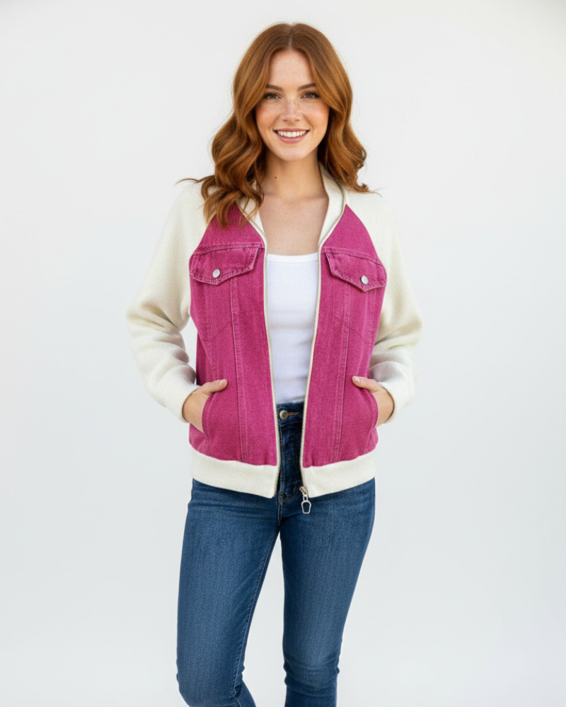Isabella Autumn Coat for Women – Light and Warm, V-Neck & Modern Zipper