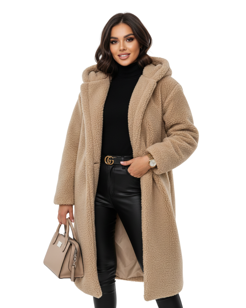 Nelia Manteau Nallenaiselle Naiselle – Pehmeä ja Lämmin Ylimitoitettu Takki Tyylikkäisiin Talvipukeutumisiin