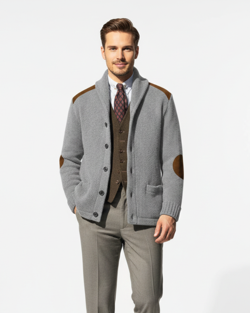 Evan Jakna za Muškarce Patchwork – Moderna Jakna s Pletenim Džepovima, Elegantni Ležerni Stil