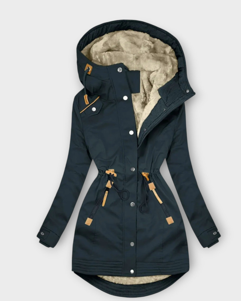 Blaire Damefrakke – Varm Foring, Praktisk Hætte & Elegant Vinterpasform