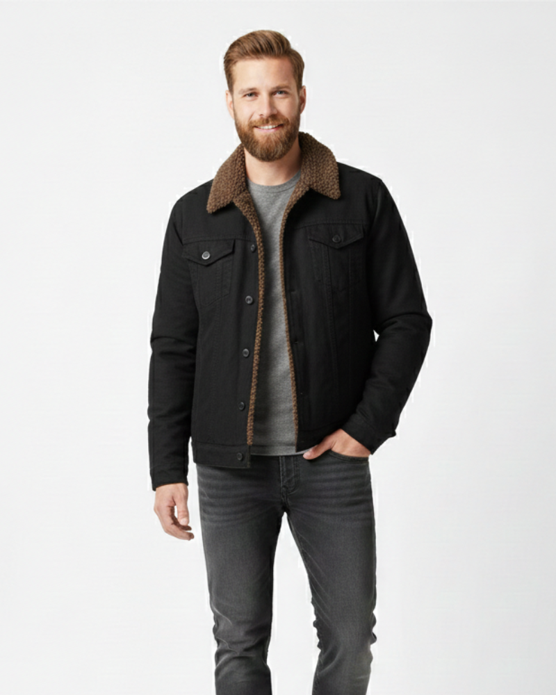 Morgan Kurtka Zimowa Męska – Koszula Kurtka Podszyta Polarem z Kieszeniami i Napami