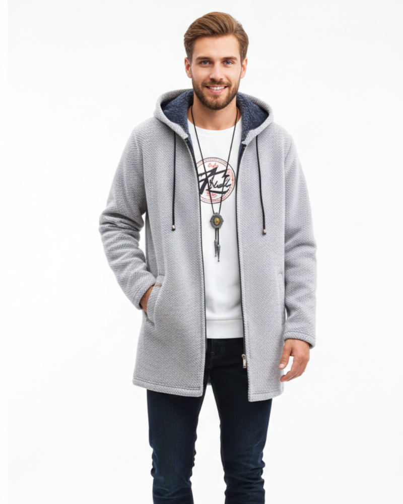 Jeff Kurtka zimowa męska – Elegancka ciepła kurtka z regulowanym kapturem i zamkiem błyskawicznym