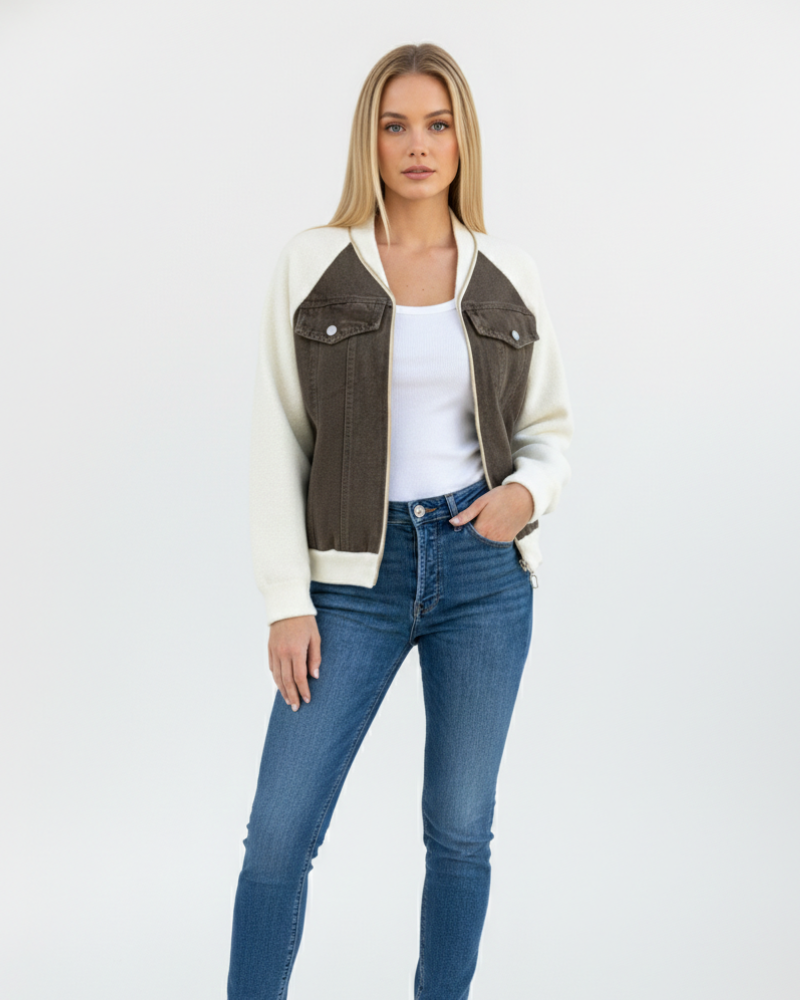 Isabella Autumn Coat for Women – Light and Warm, V-Neck & Modern Zipper