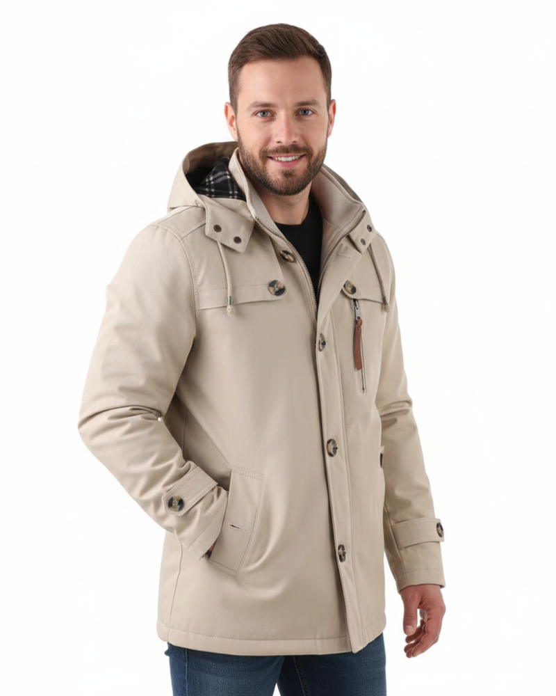 Ricardo Veste Hiver Homme – Manteau Slim Fit avec Capuche, Poches Pratiques & Finition Moderne