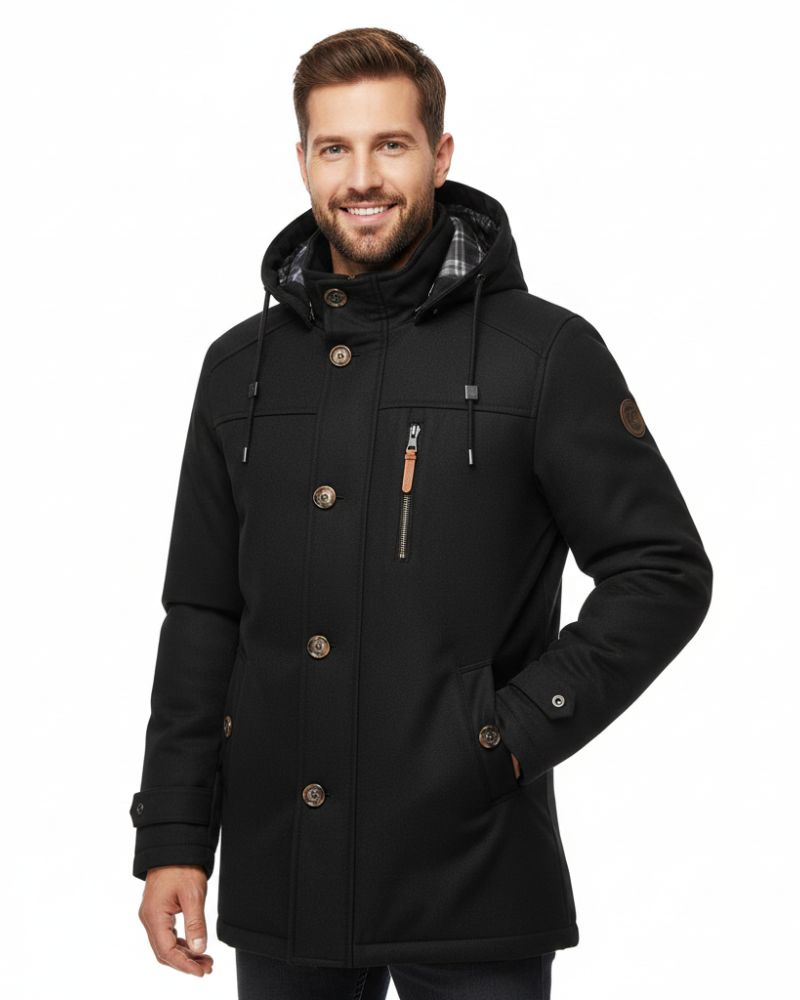 Ricardo Veste Hiver Homme – Manteau Slim Fit avec Capuche, Poches Pratiques & Finition Moderne