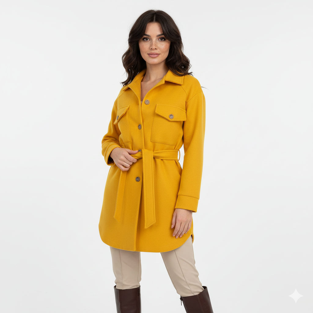 Jaze Mode Naisten Poolopaita – Rentoa Leikkausta Käännetyllä Kauluksella ja Napituksella