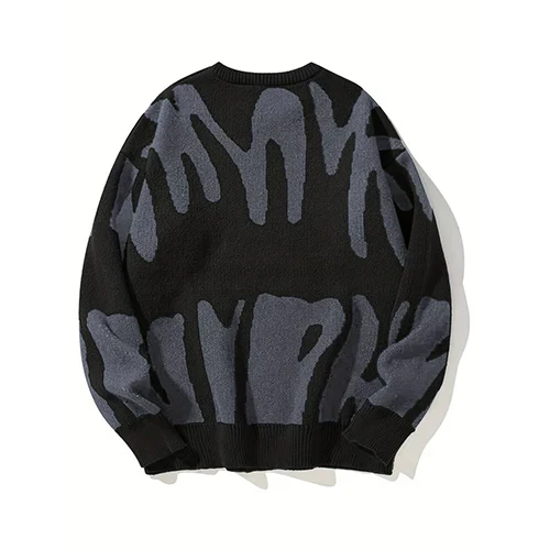 Monica Pull Femme – Grafický černobílý, abstraktní vzor v moderním stylu