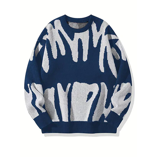Monica Pull Femme – Grafický černobílý, abstraktní vzor v moderním stylu