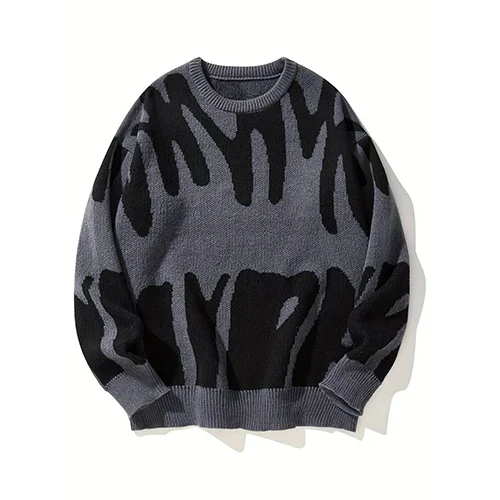 Monica Pull Femme – Grafický černobílý, abstraktní vzor v moderním stylu