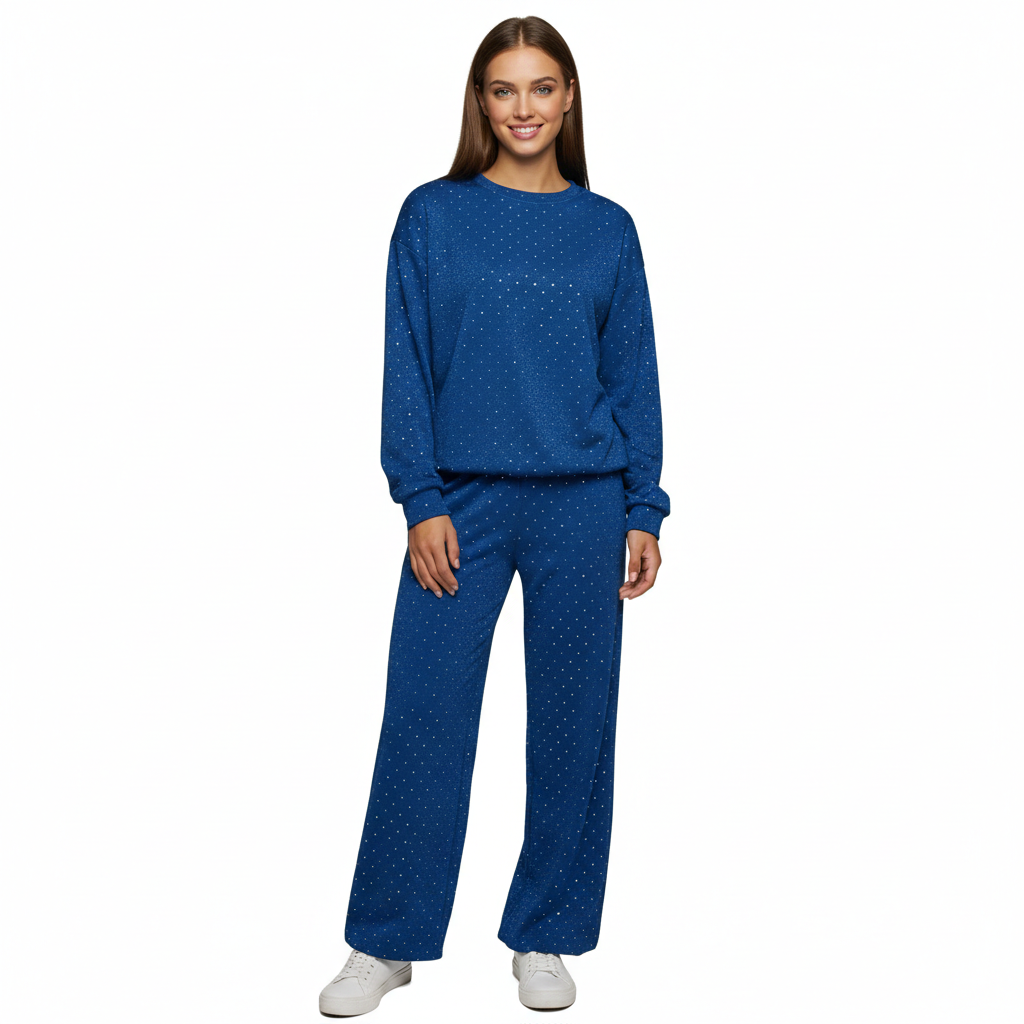 Kira Ensemble Loungewear Femme – Set Confort Chic avec Détails Pailletés Élégants