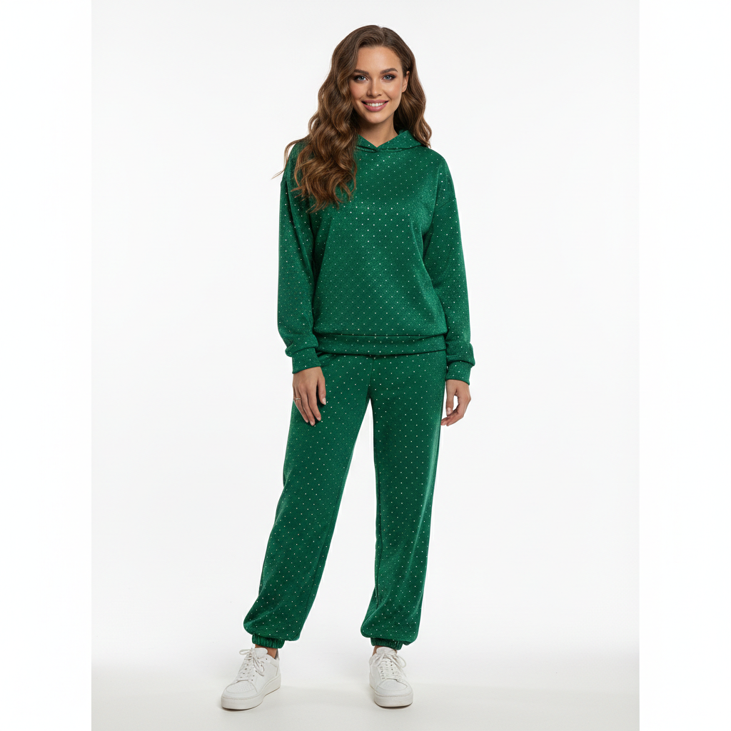 Kira Ensemble Loungewear Femme – Set Confort Chic avec Détails Pailletés Élégants