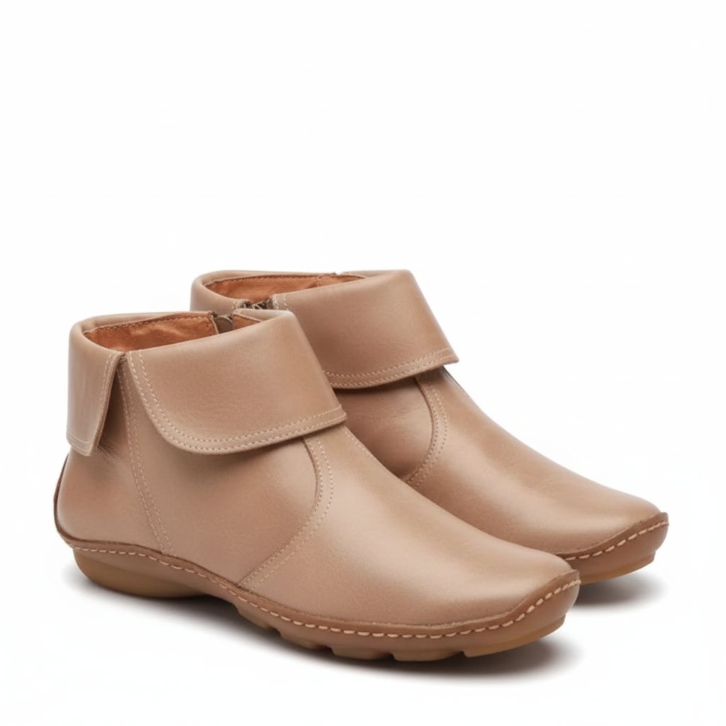 Leila Bottes Femme – Bottines Imperméables en Cuir Souple avec Semelle Antidérapante