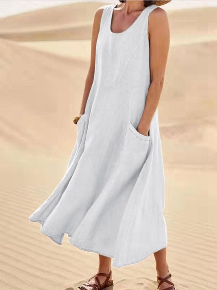 Nicole Zomerse Jurk Dames – Vloeiende Jurk van Ademend Stof met Losse & Elegante Pasvorm