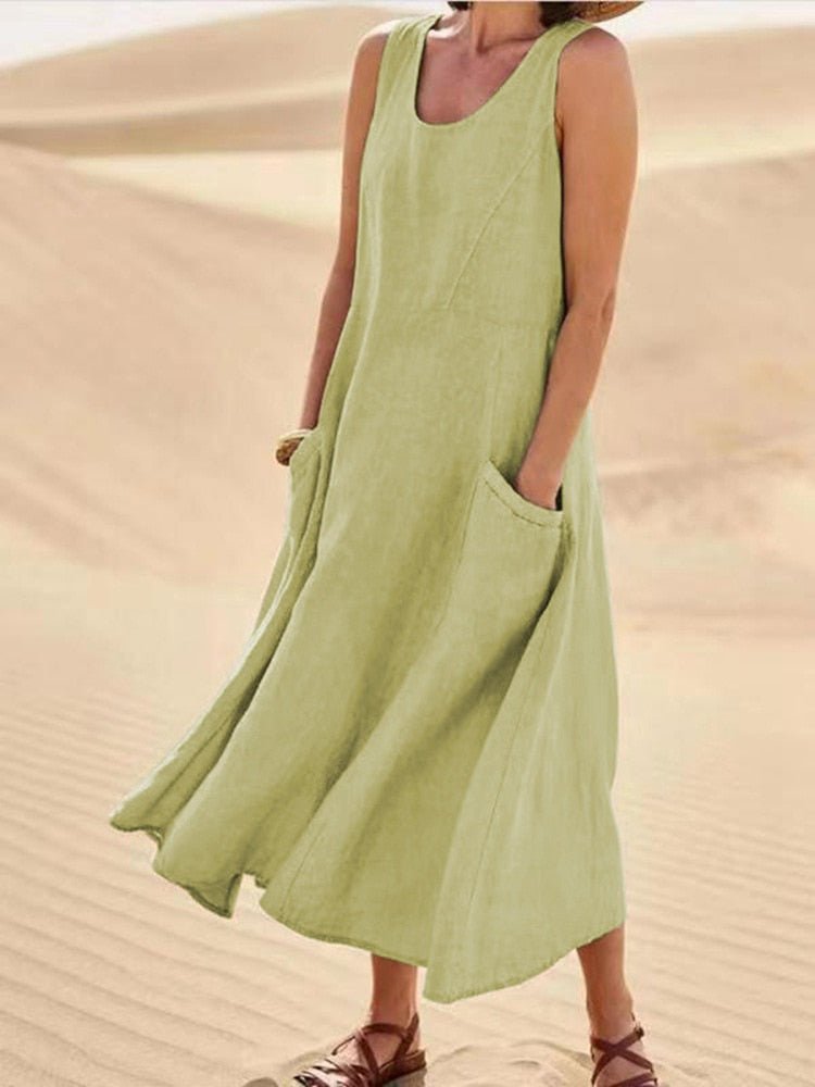 Nicole Zomerse Jurk Dames – Vloeiende Jurk van Ademend Stof met Losse & Elegante Pasvorm