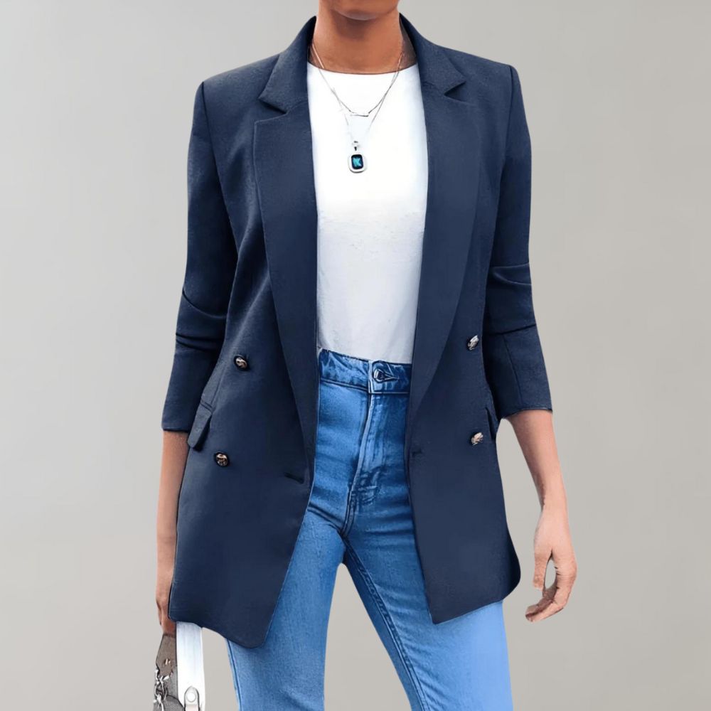 Liina Blazer Femme – Veste Élégante & Polyvalente en Tissu Premium au Style Intemporel