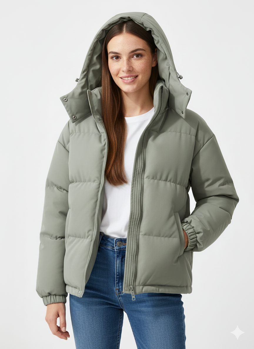 Lindyn naisten toppaliivi – lämmin takki hupulla ja mukavalla suoralla leikkauksella