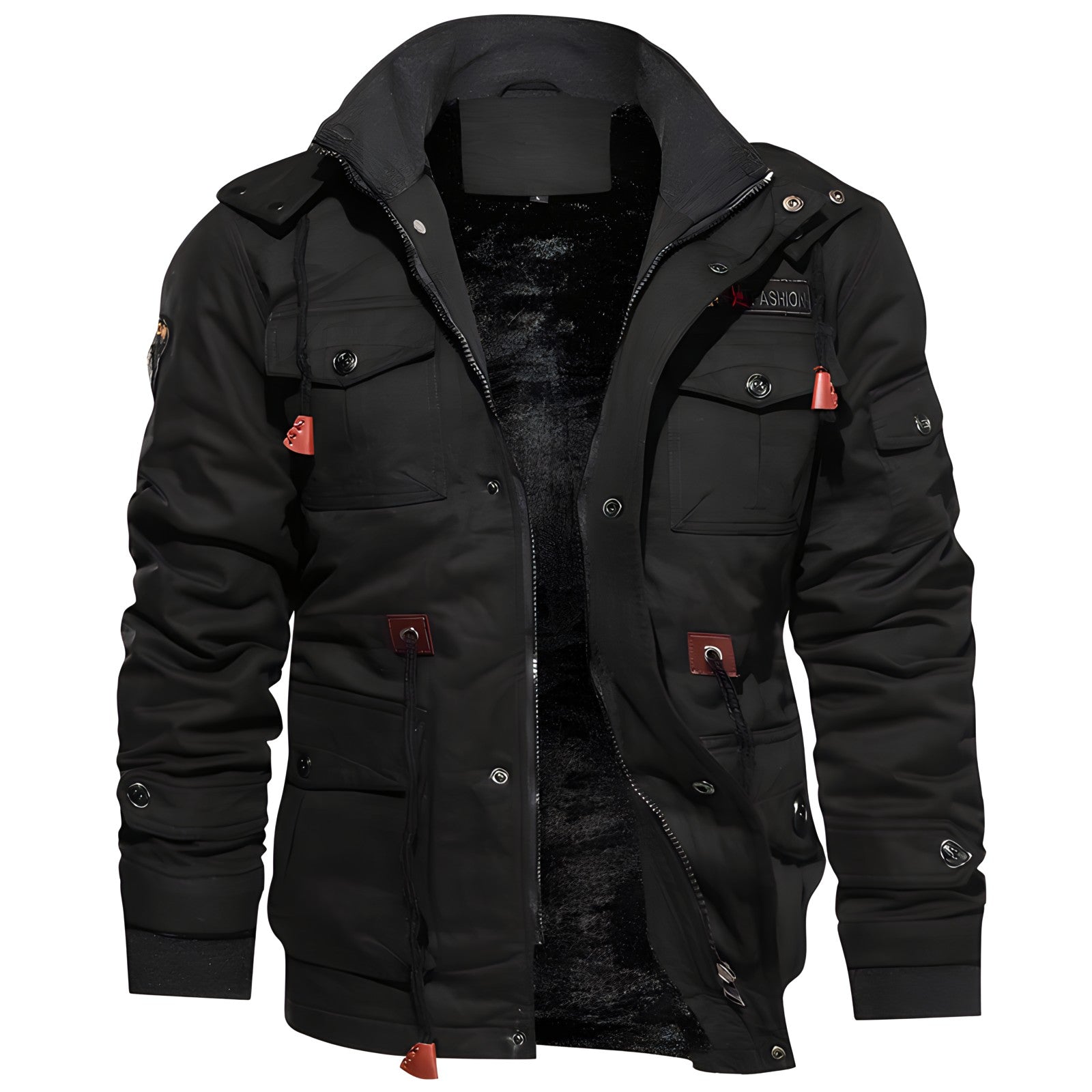 Logan Veste Militaire Homme – Manteau Imperméable mit Fleecefutter & verstellbarer Taille