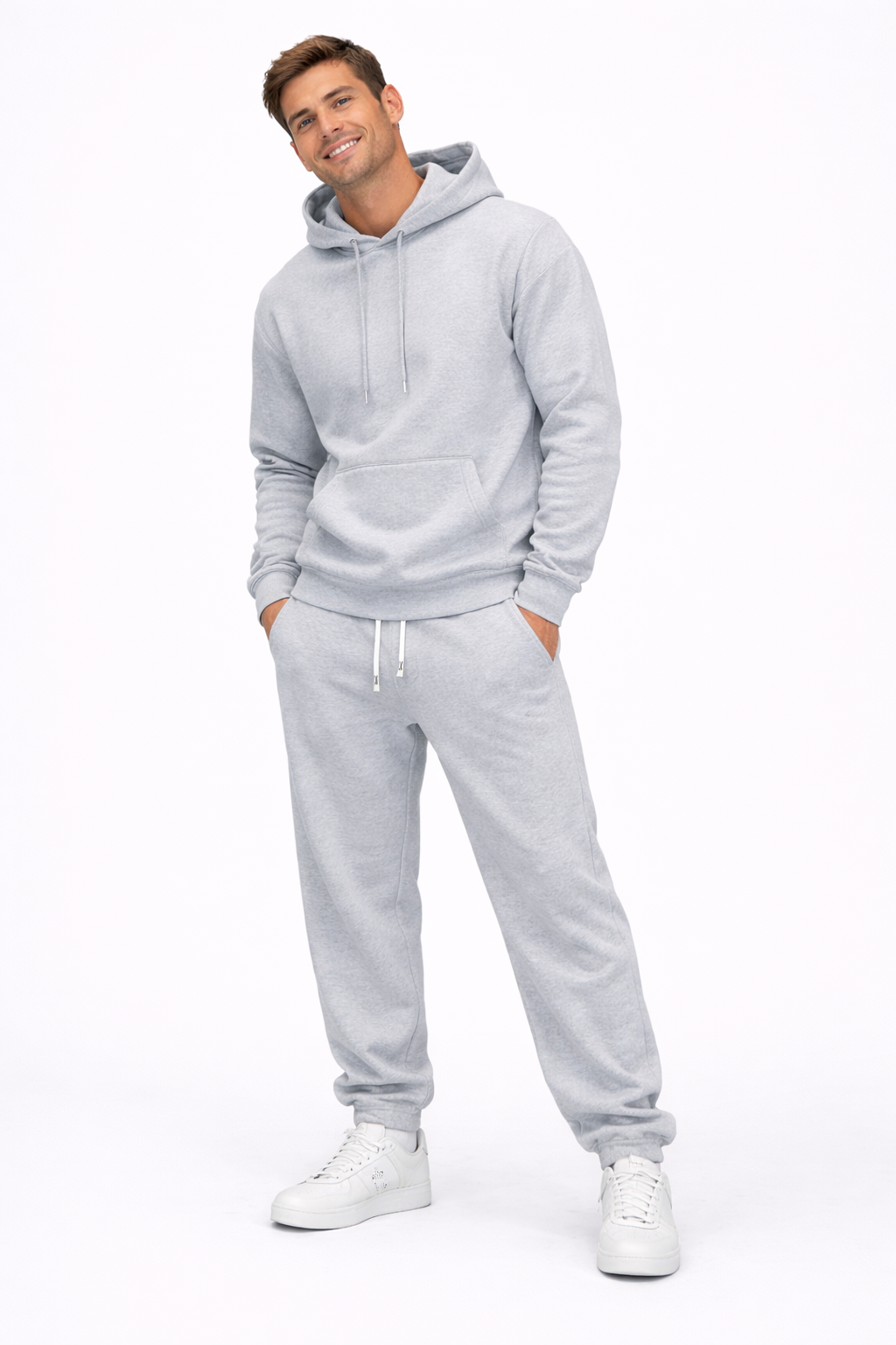 Luca Ensemble Sport Homme Uni – Hoodie à Capuche & Jogger Confort en Polyester