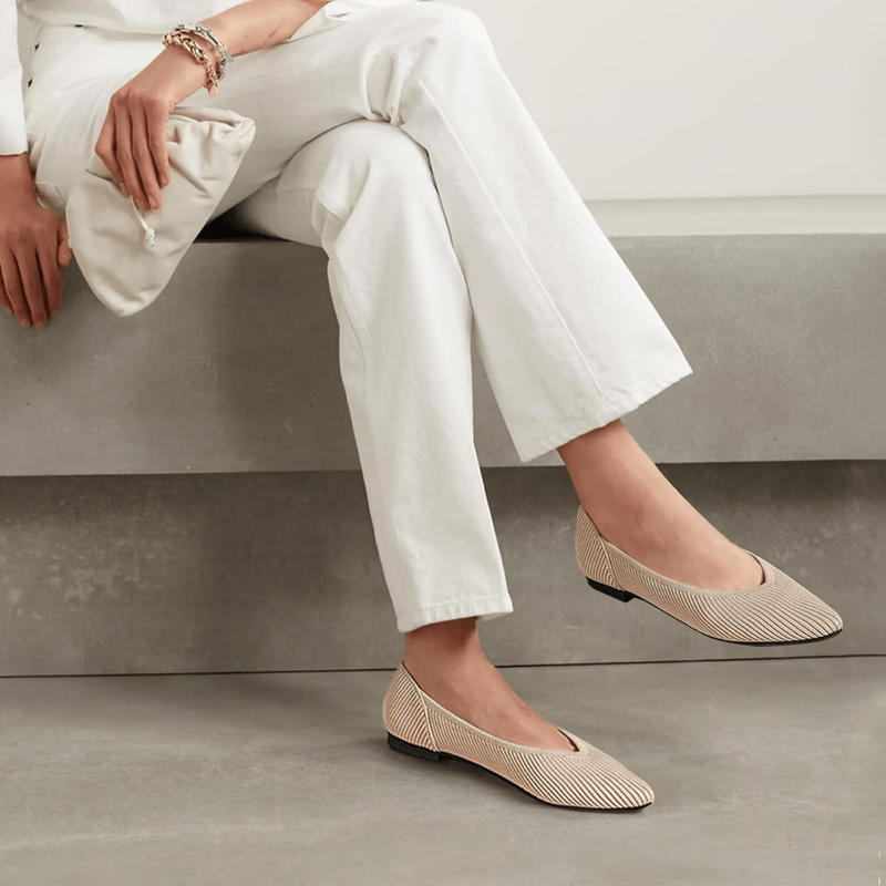 Faye Pointed Women's Ballet Flats – Comfortable Mesh Slip-On Ballet Flats with Soft Sole