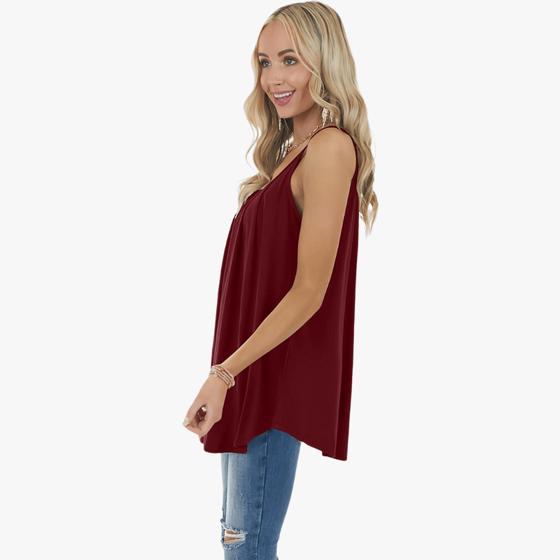 Jazzy Top Woman Summer – Adjustable Straps, Breathable Stretch Fabric & Loose Gathered Cut