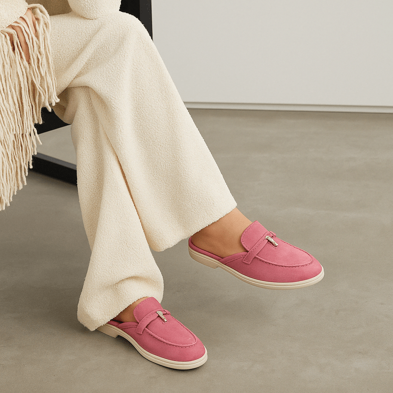 Emary Mules Femme – nazouvací mules s detailem přezky a pohodlné elegantní bez podpatku