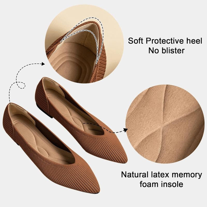 Faye Pointed Women's Ballet Flats – Comfortable Mesh Slip-On Ballet Flats with Soft Sole