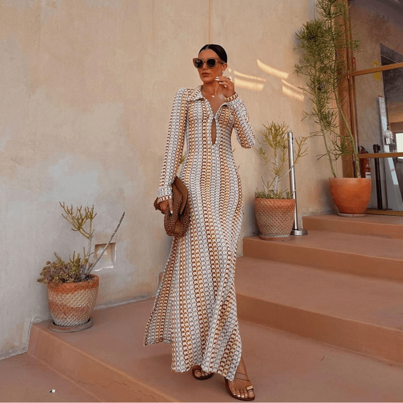 Jennie Lange Damesjurk – Strandjurk met Kant, Open Rug, Vliegermouwen & Luchtige Mesh