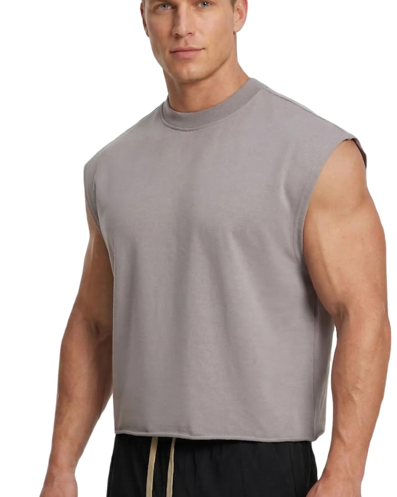 Zayn Débardeur Homme – Tank Top Cropped Oversized, Streetwear French Terry