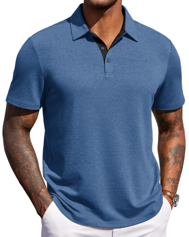 Maxime Polo Homme – Polo Manches Courtes Respirant, Style Golf & Casual Élégant