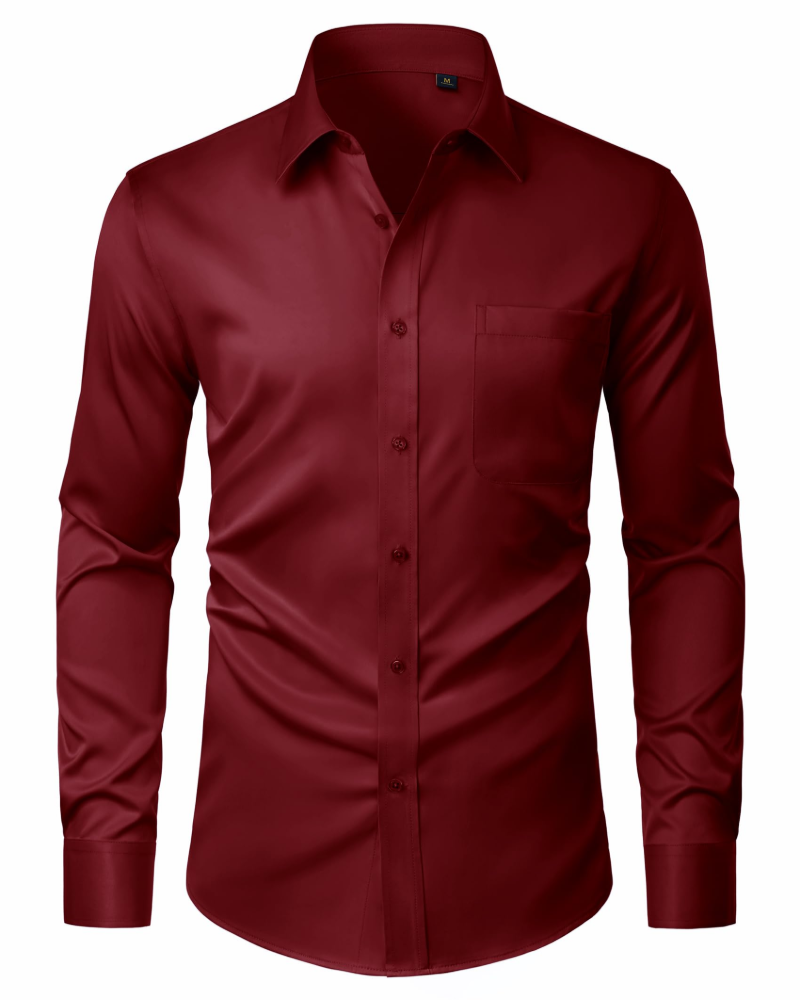 David Chemise Homme – Chemise Anti-Taches Stretch, Sans Plis & Manches Longues